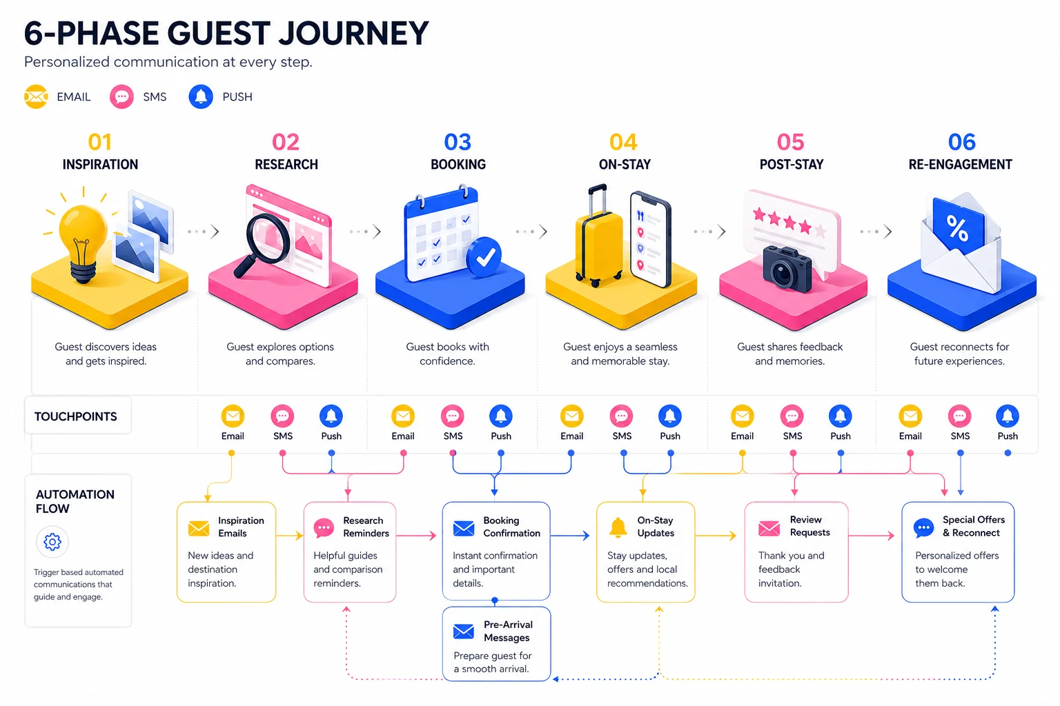 Guest-Journey-Mapping — sechs Phasen, konkrete Touchpoints