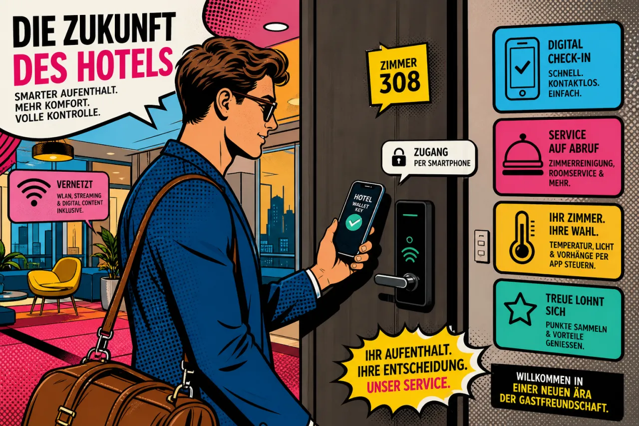 Hey Lou setzt auf Wallet-Zimmerschlüssel
