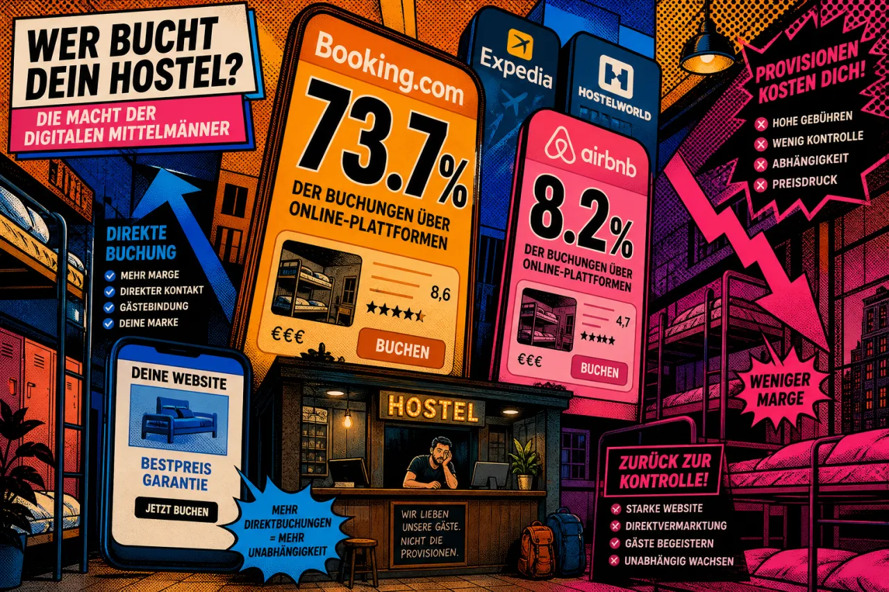 Hostels rutschen tiefer in die OTA-Abhängigkeit