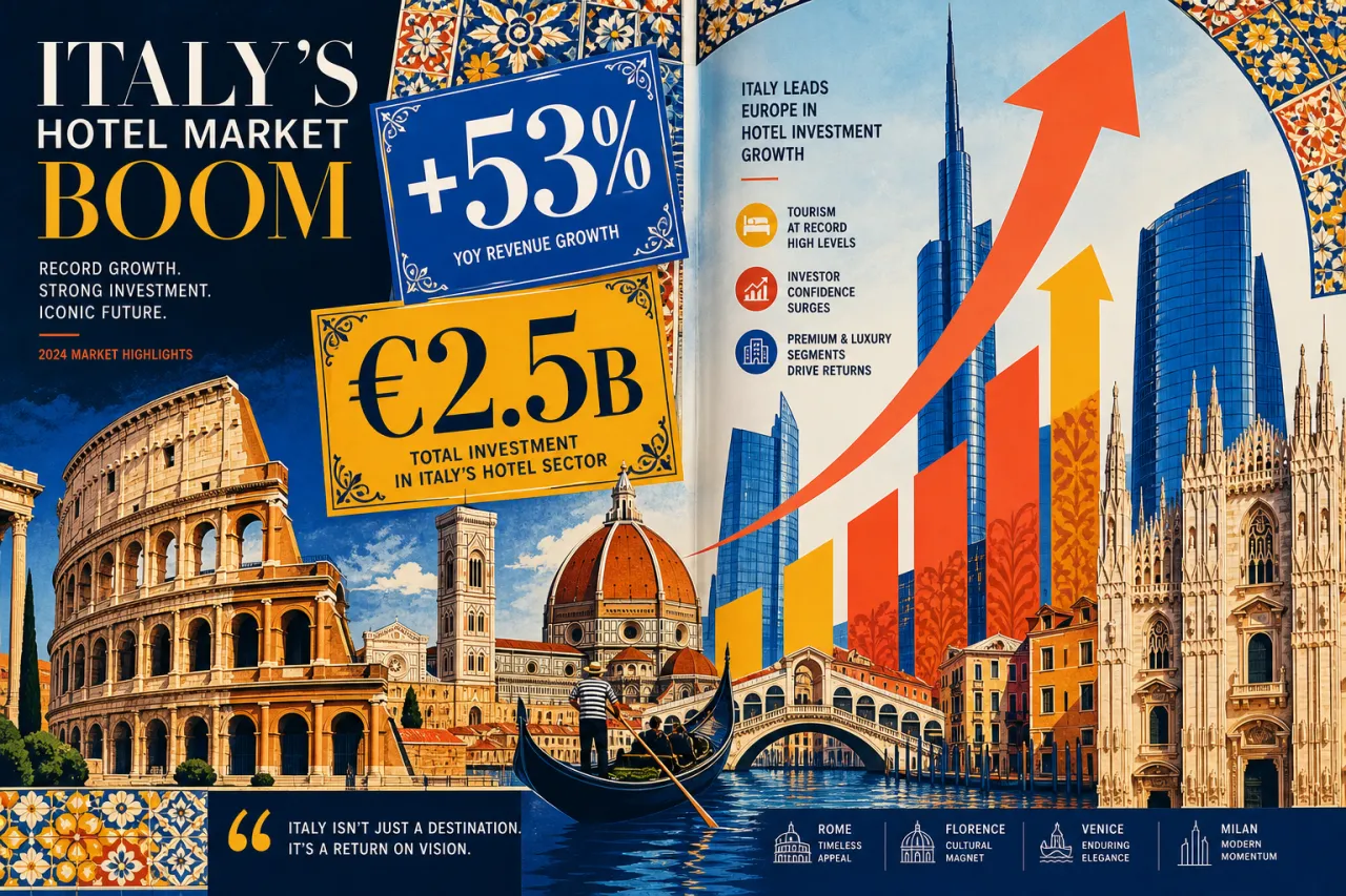 Italien: Stärkste RevPAR-Erholung Europas – +53 % seit 2019