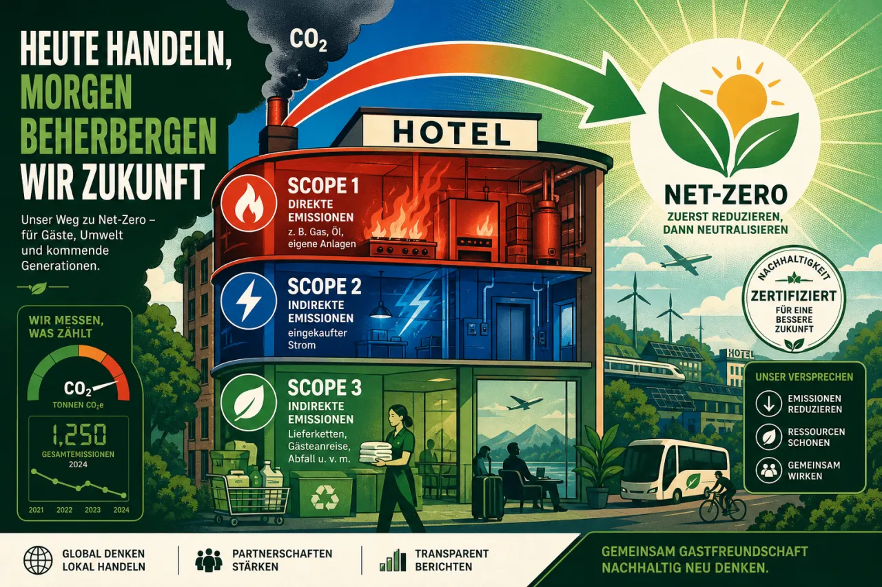 Klimaneutrales Hotel: der Weg zu Net-Zero