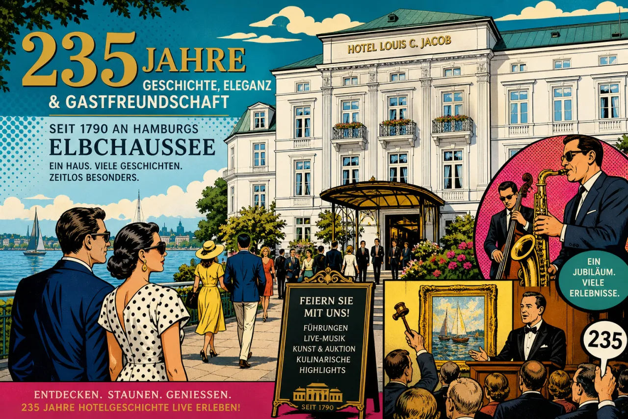 Historisches Luxushotel an der Hamburger Elbchaussee mit festlicher Stimmung