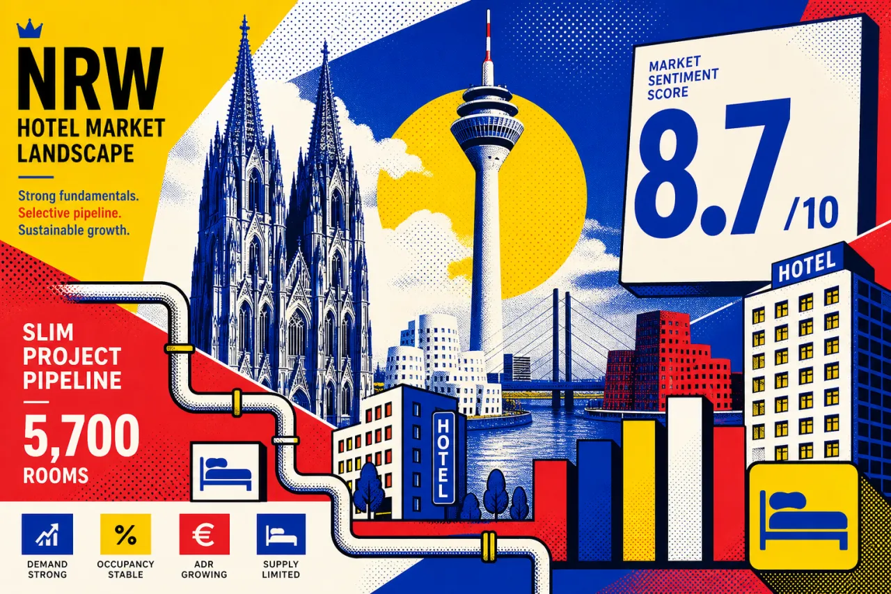 NRW-Hotelmarkt 2026: Köln vorn, Pipeline bleibt dünn