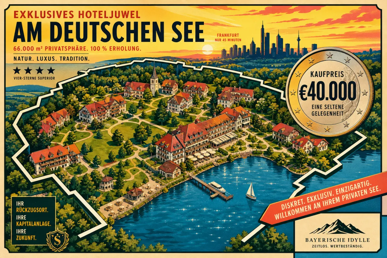 Seehotel Niedernberg: ganzes Dorf für 40.000 Euro mieten