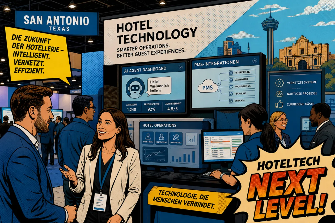 Messeauftritt von Sirma zur HITEC 2026 mit Fokus auf Hotel-KI und vernetzte Systeme