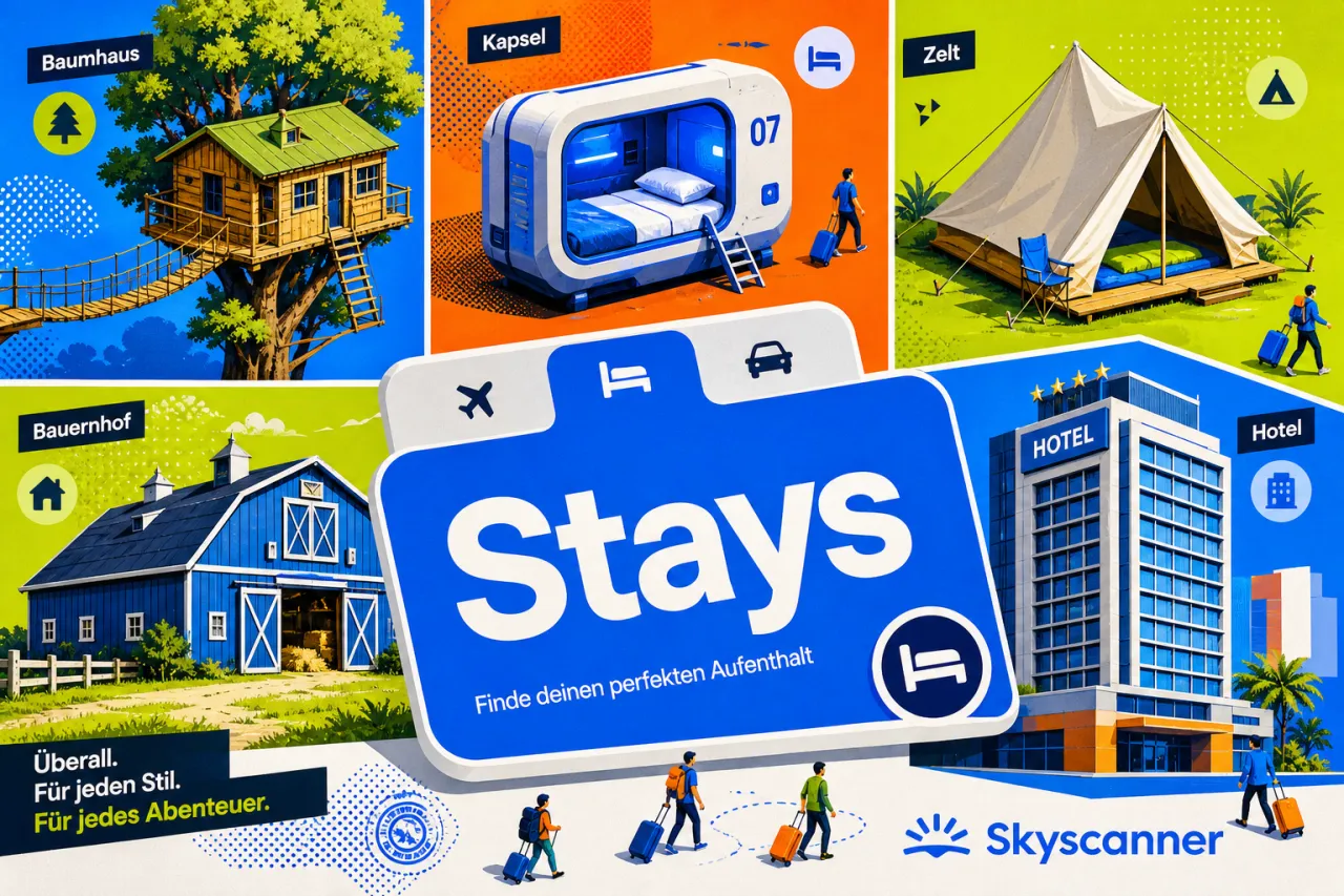 Skyscanner nennt Hotels jetzt Stays