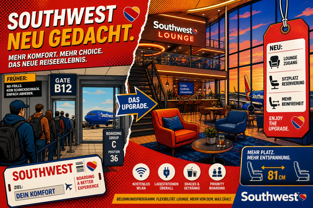 Southwest plant Langstrecke und Lounges