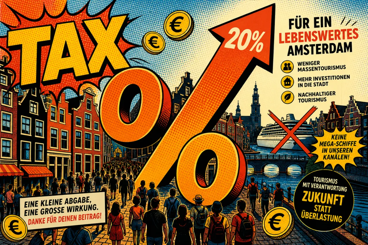 Amsterdam erhöht Tourismussteuer auf 20 Prozent