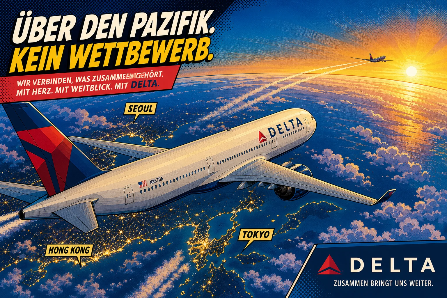 Delta greift United im Pazifik an