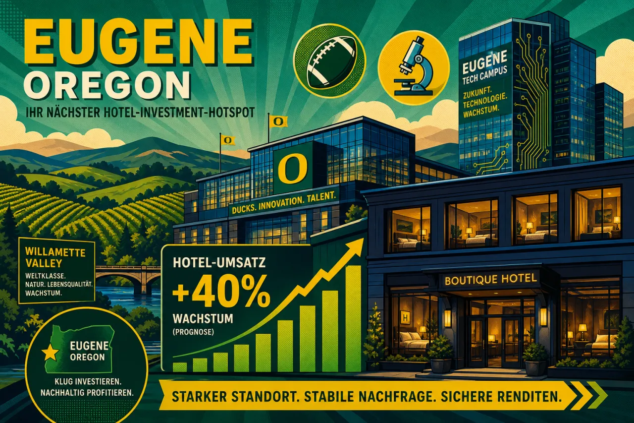 Eugene setzt auf Uni, Tech und Hotelinvestitionen