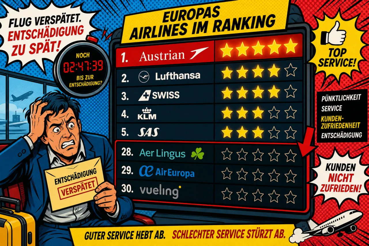 Flightright-Index 2026: Airlines schwächeln