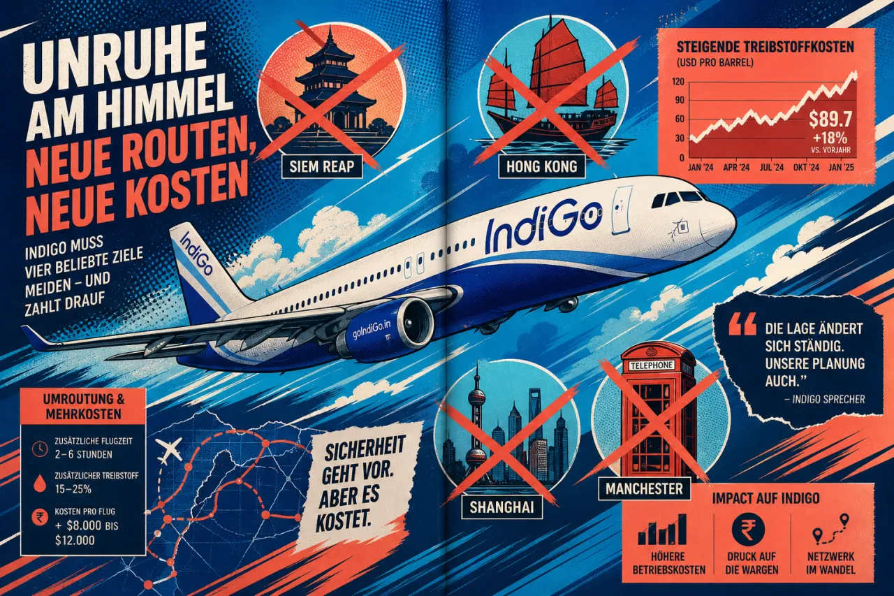 IndiGo streicht sieben internationale Routen