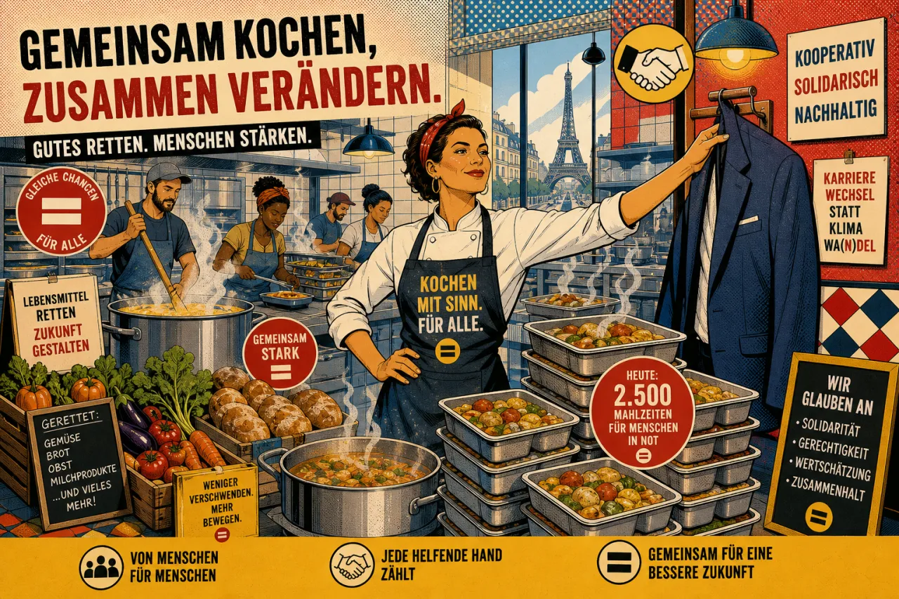 Label Gamelle kocht aus Überschüssen
