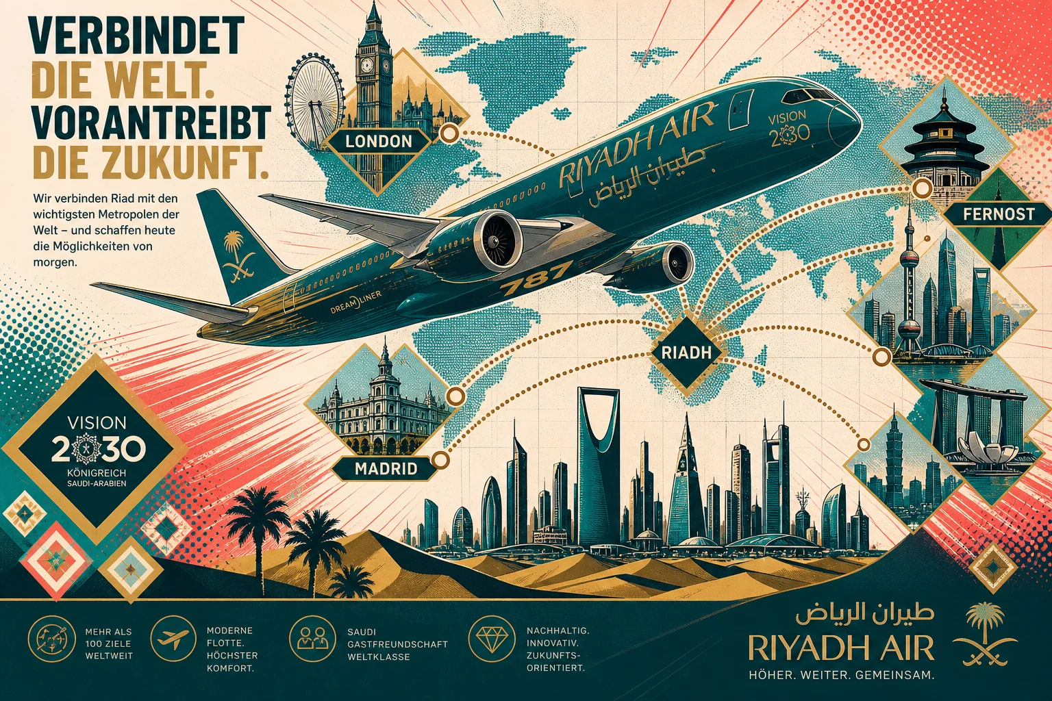 Riyadh Air zielt auf 100 Städte bis 2030