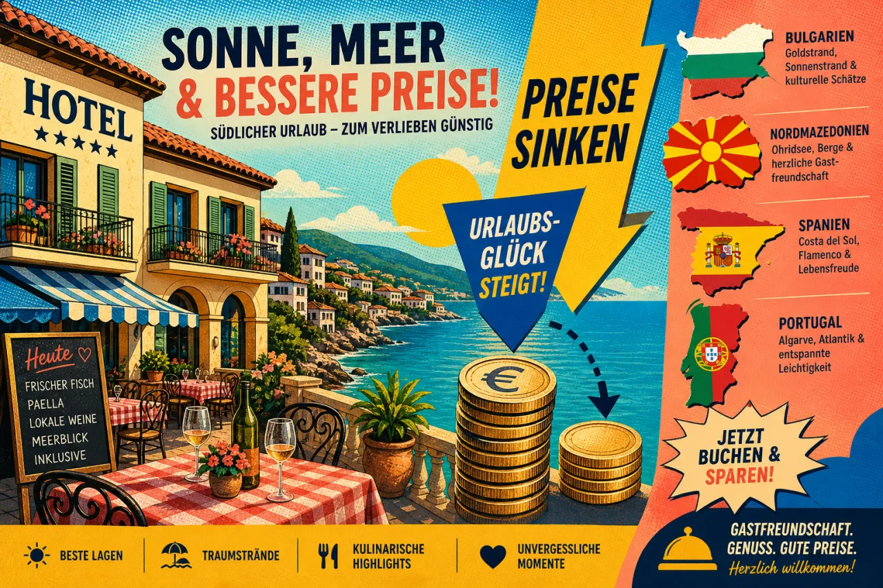 Urlaub im Süden Europas bleibt oft günstiger