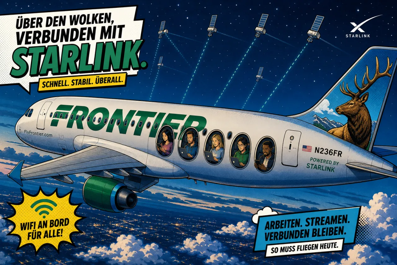 Frontier rüstet Flotte mit Starlink auf