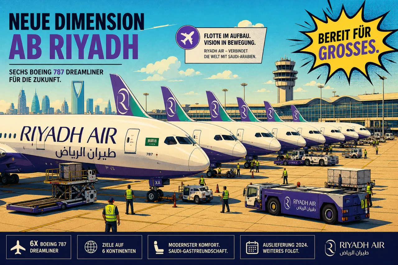 Riyadh Air bekommt sechs Jets in 30 Tagen