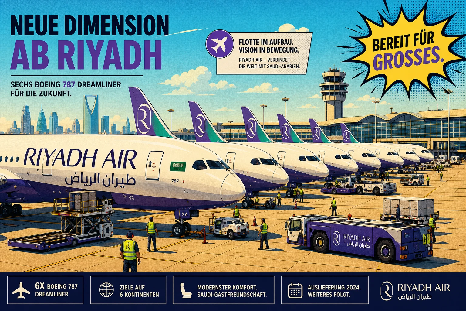 Riyadh Air bekommt sechs Jets in 30 Tagen