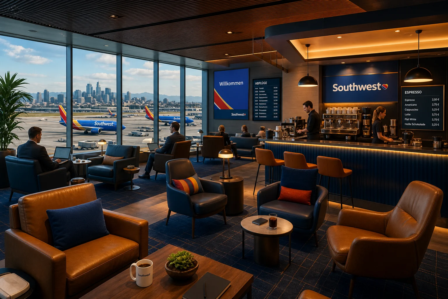 Southwest plant Lounges und Premium-Strategie