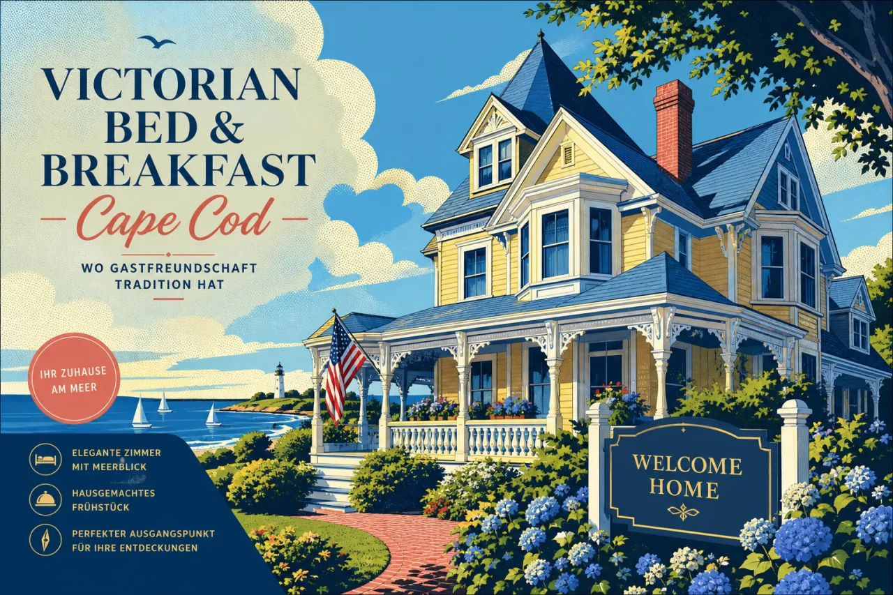 Ein viktorianisches Bed & Breakfast auf Cape Cod mit gepflegter Fassade und klassischem Charme