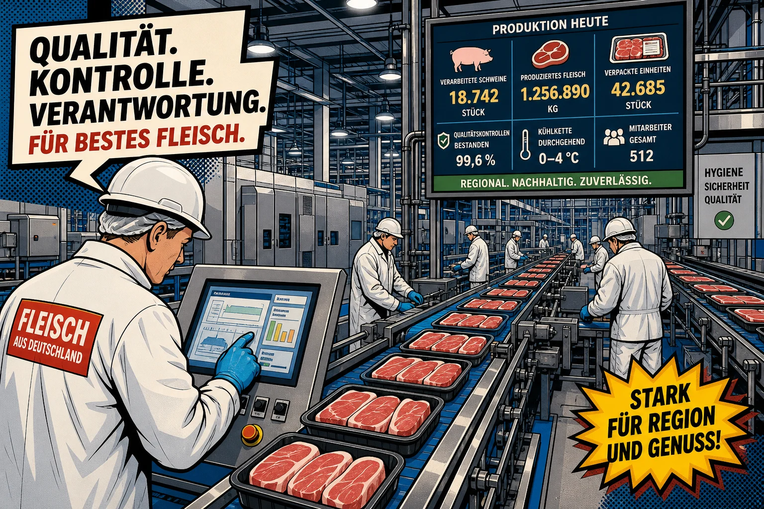 Fleischproduktion sinkt leicht im Halbjahr 2026