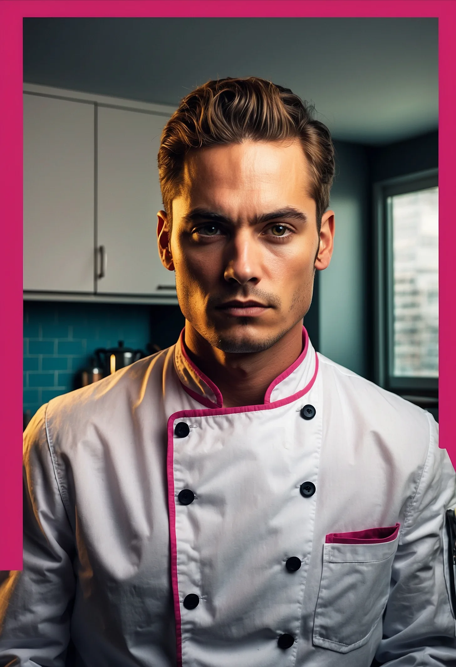 Souschef in einer Sternerestaurant-Küche koordiniert ruhig das Team während des Service