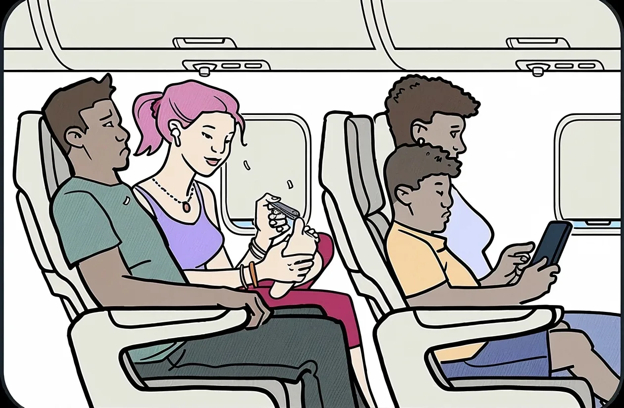 Flugetikette spaltet junge und ältere Reisende