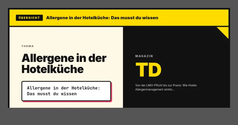 Allergene in der Hotelküche: Das musst du wissen