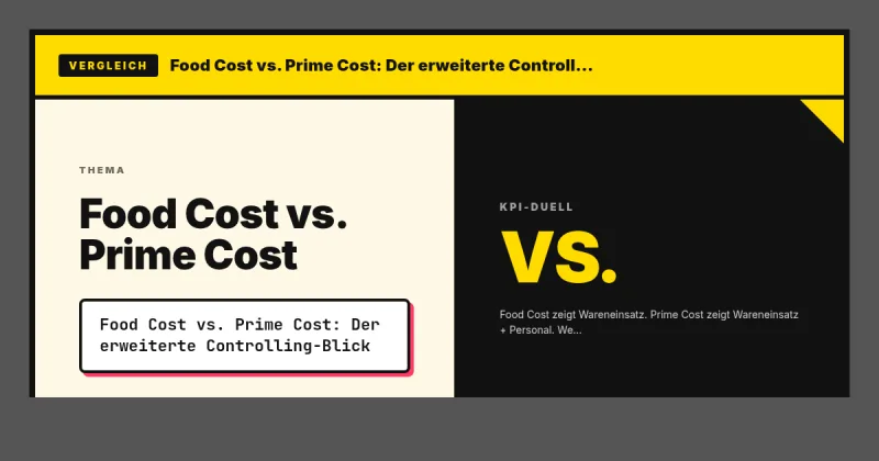 Food Cost vs. Prime Cost: Controlling erklärt