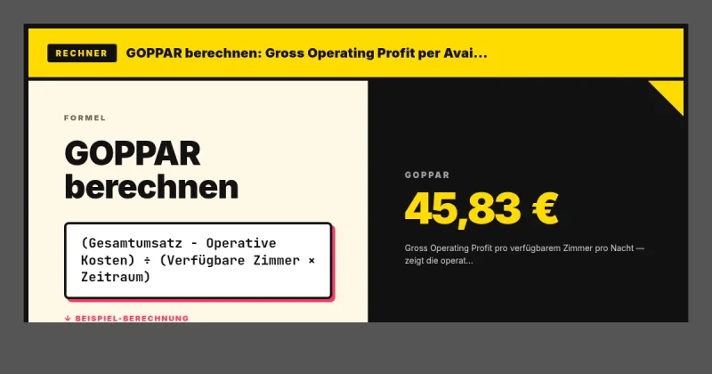 GOPPAR berechnen: Gross Operating Profit per Available Room 2026