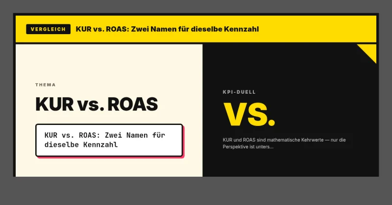 KUR vs. ROAS: Zwei Namen für dieselbe Kennzahl