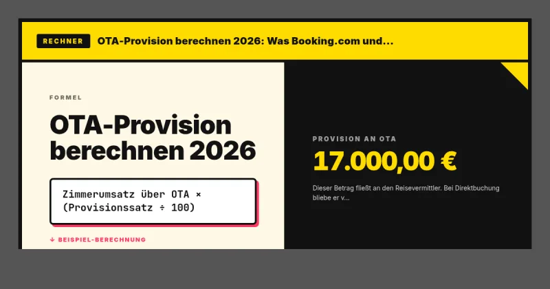 OTA-Provision berechnen 2026: Was Booking.com und Expedia wirklich kosten