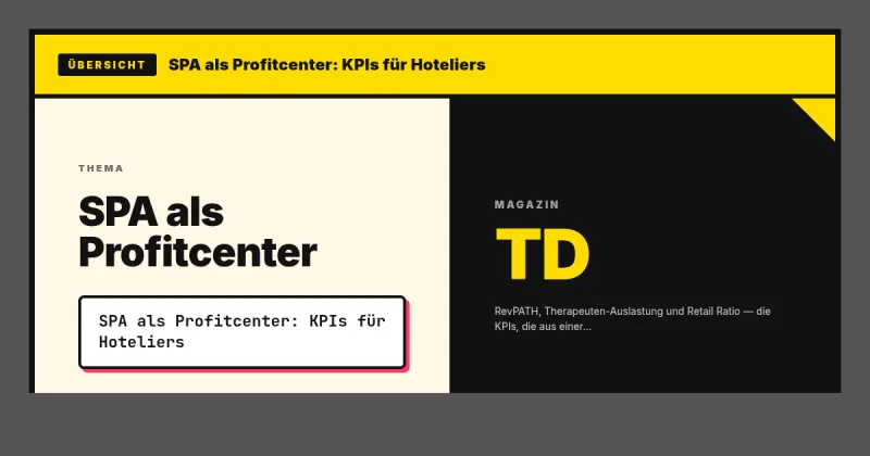 SPA als Profitcenter: KPIs für Hoteliers