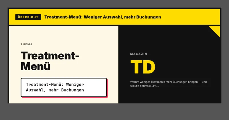 Treatment-Menü: Weniger Auswahl, mehr Buchungen