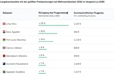 KAYAK: Weihnachten wird günstiger für Fernreisen